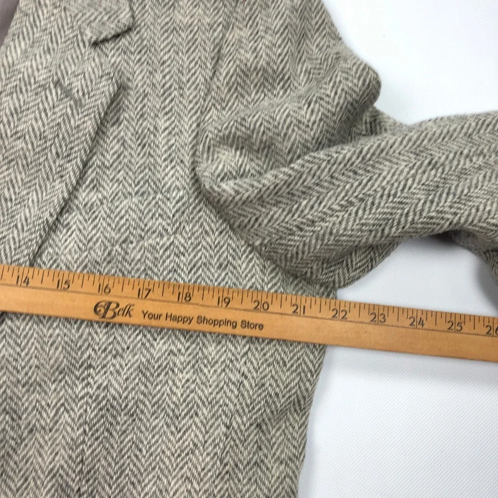 Harris Tweed for Moores Mens Gray Herringbone Wool Blazer Sport Coat 44R